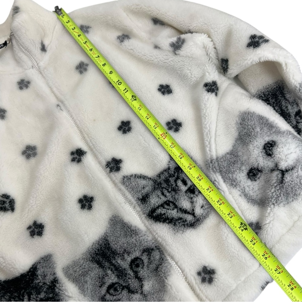 Vintage 90’s Black Mountain Cat Print fleece full zip jacket - Picture 8 of 9